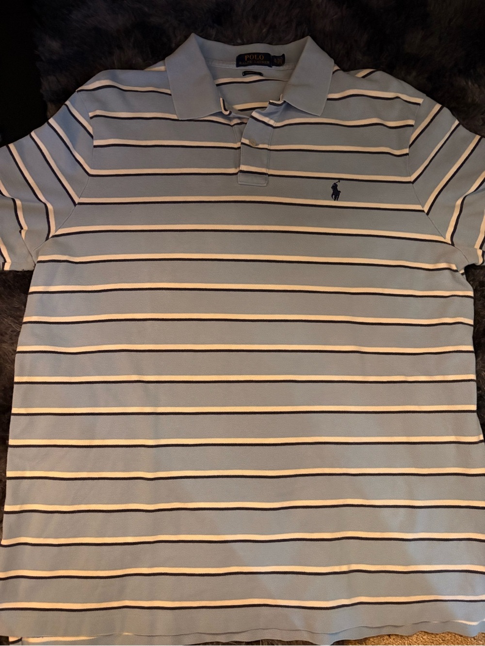 Ralph Lauren Navy and cream Polo Label Striped Knit